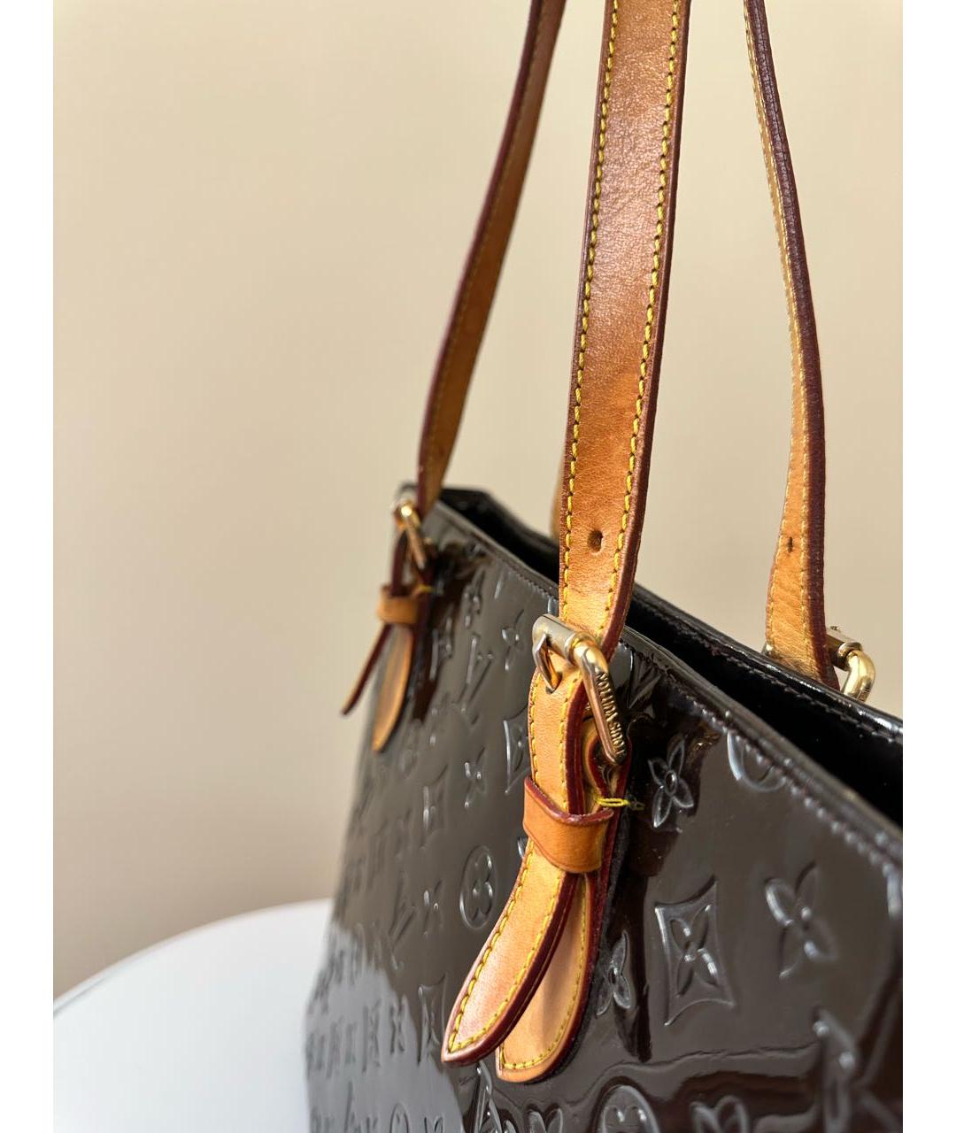 LOUIS VUITTON Черная сумка тоут из лакированной кожи, фото 7