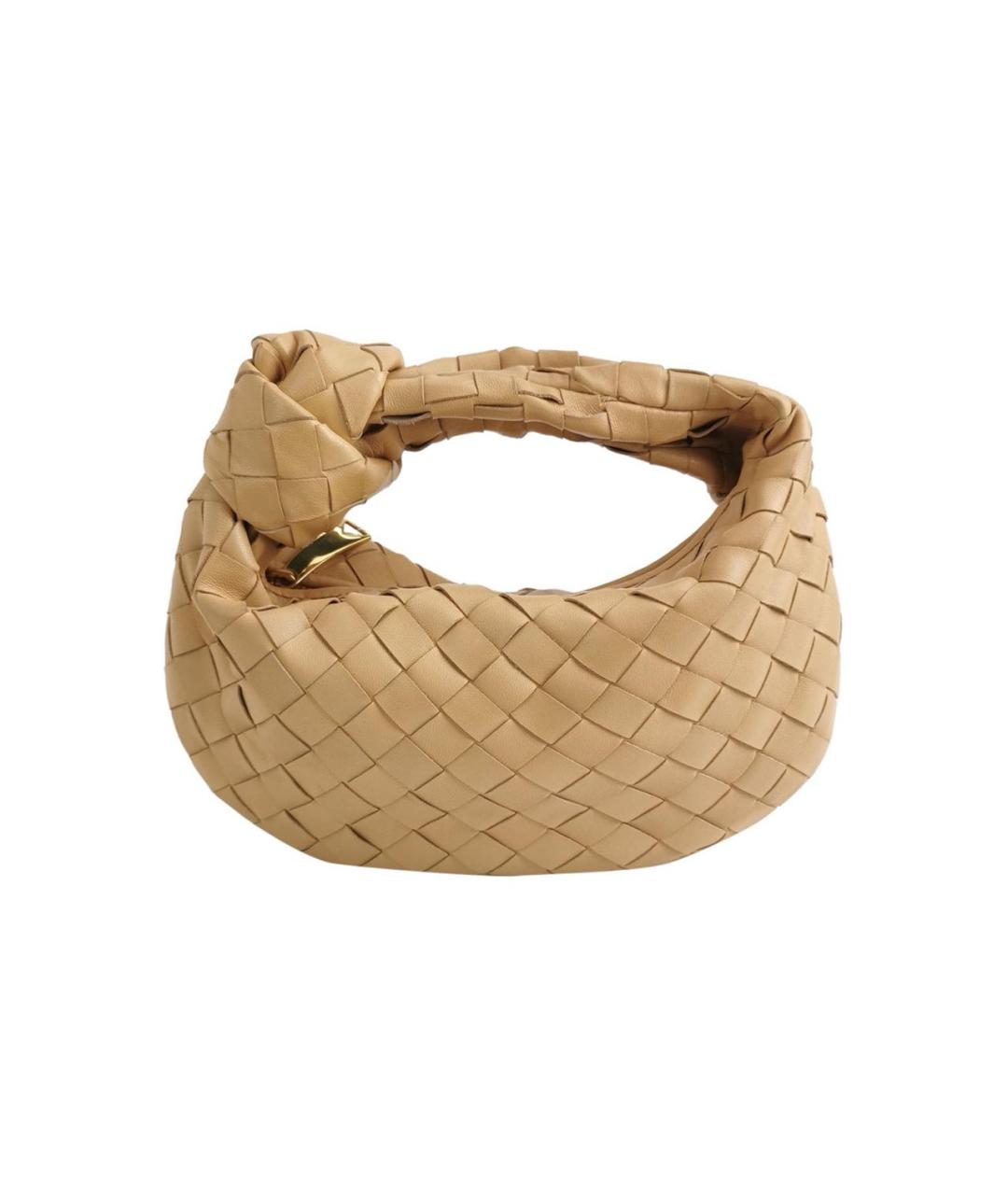BOTTEGA VENETA Бежевая кожаная сумка с короткими ручками, фото 7