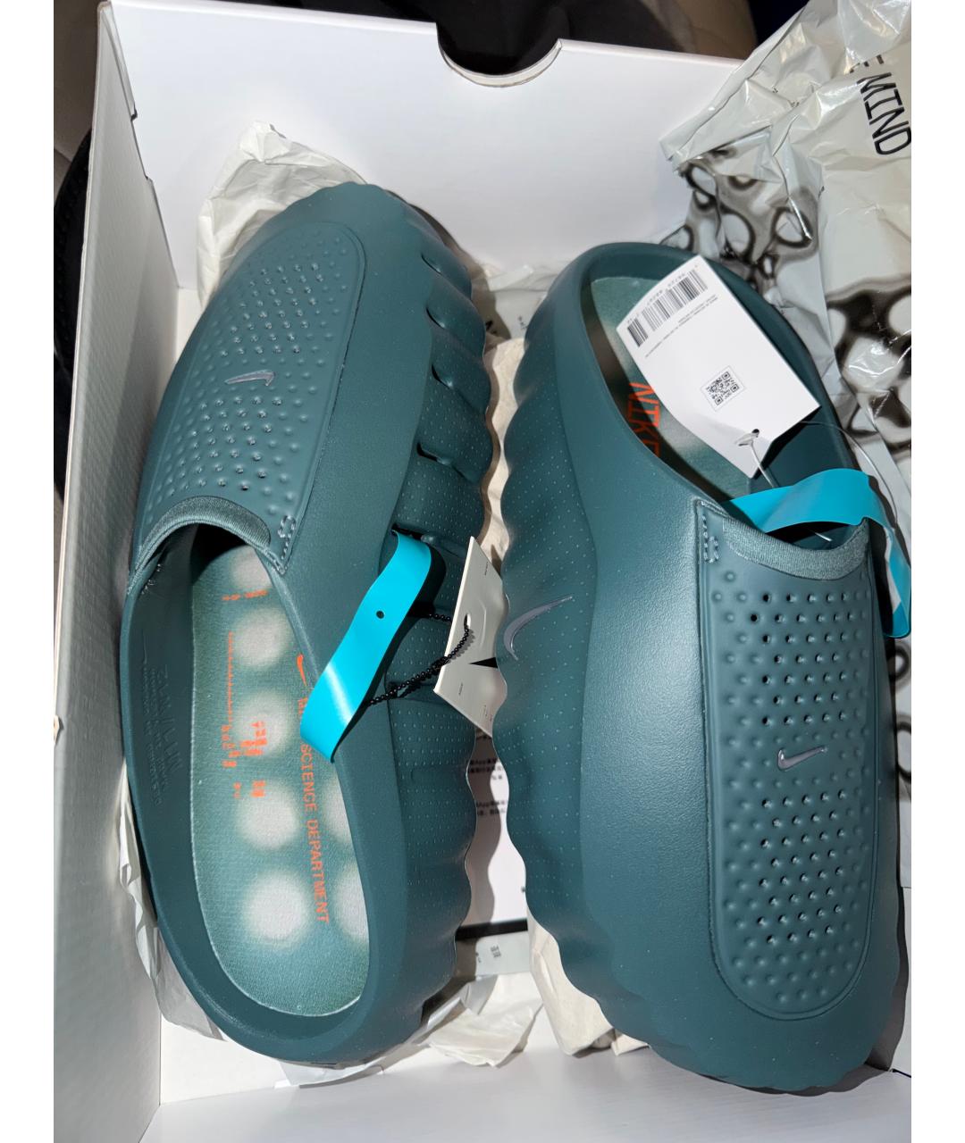 NIKE Зеленые резиновые слипоны, фото 3