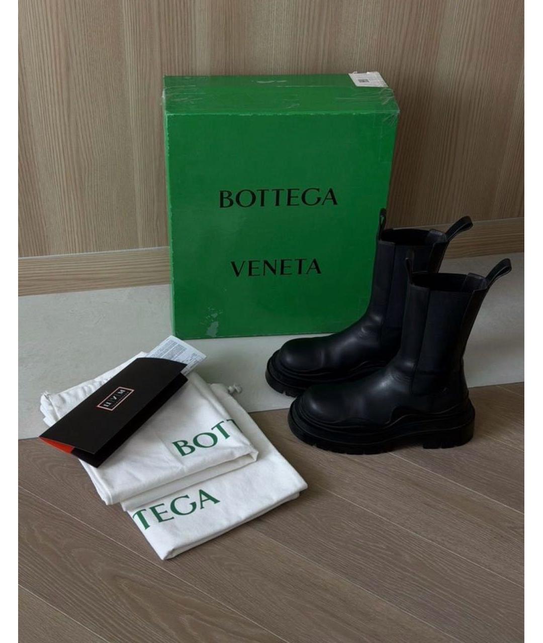 BOTTEGA VENETA Черные кожаные ботинки, фото 4