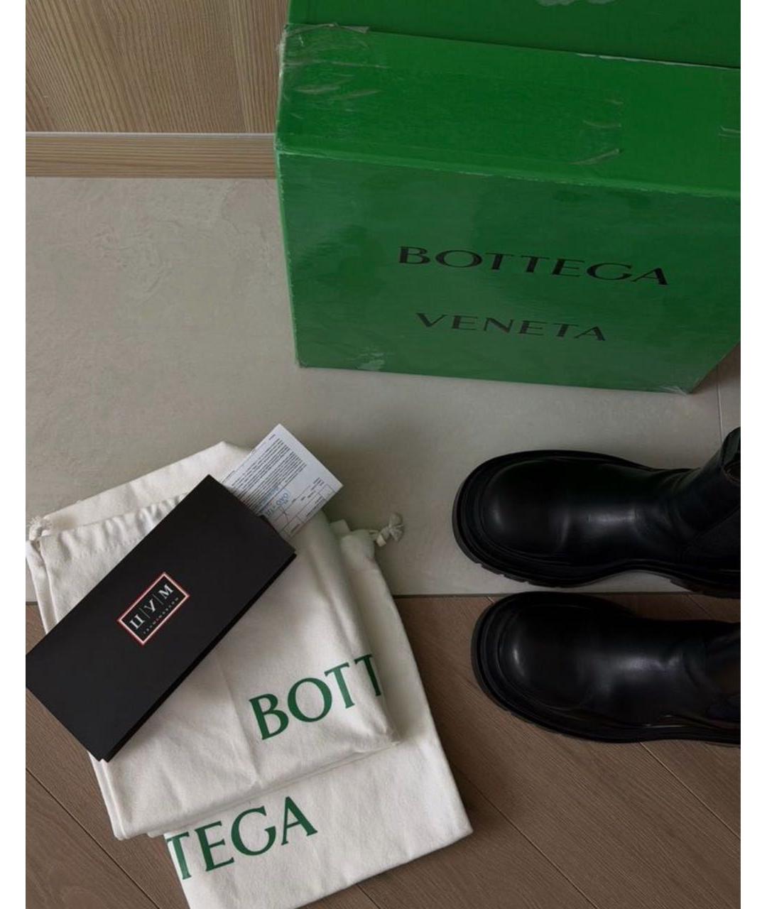 BOTTEGA VENETA Черные кожаные ботинки, фото 2