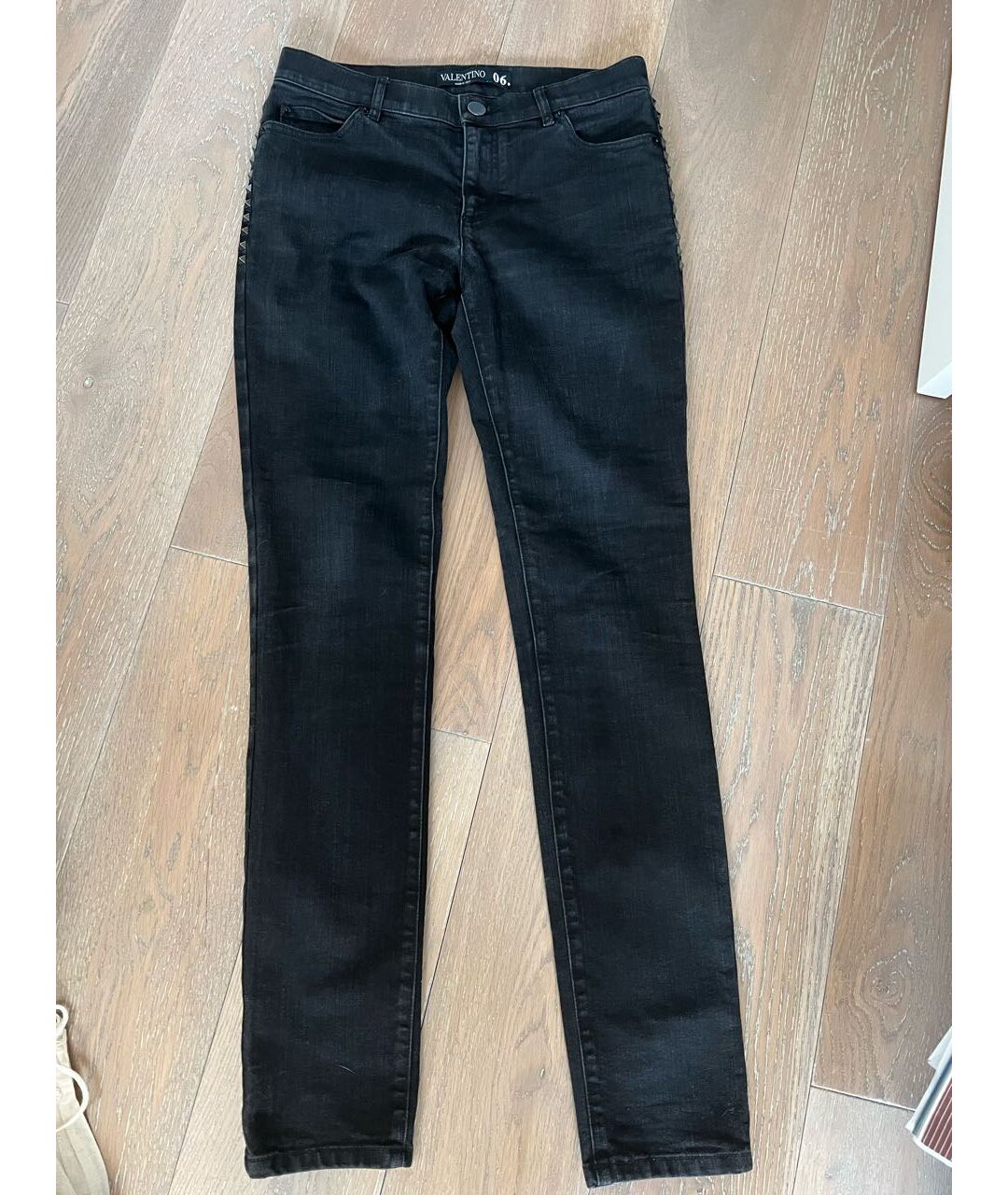 VALENTINO Черные хлопковые джинсы слим, фото 6