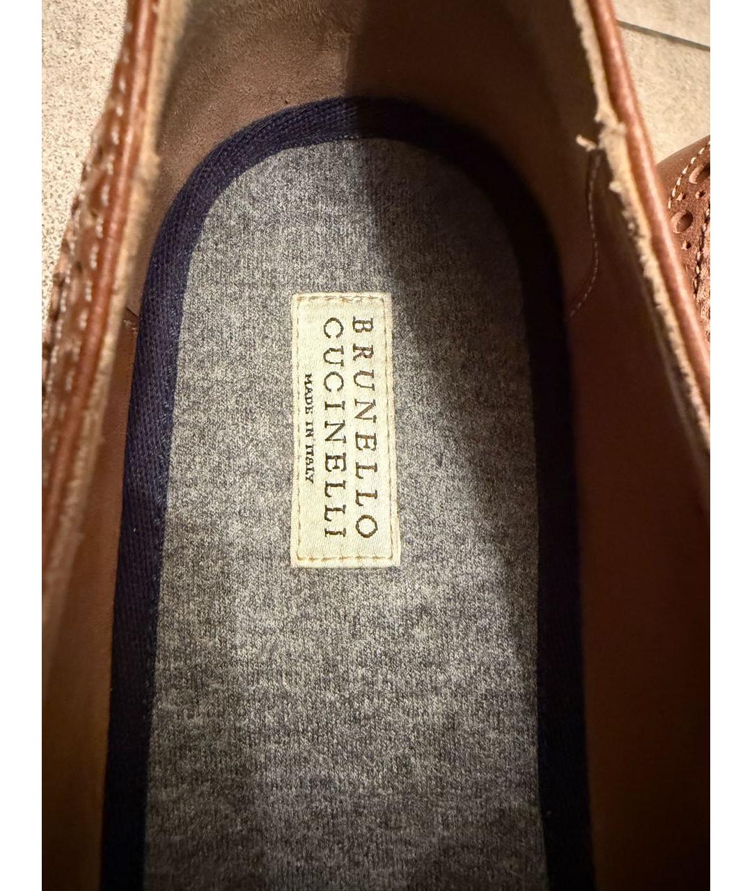 BRUNELLO CUCINELLI Коричневые кожаные ботинки, фото 3