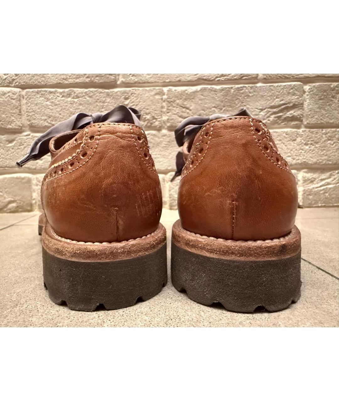 BRUNELLO CUCINELLI Коричневые кожаные ботинки, фото 4
