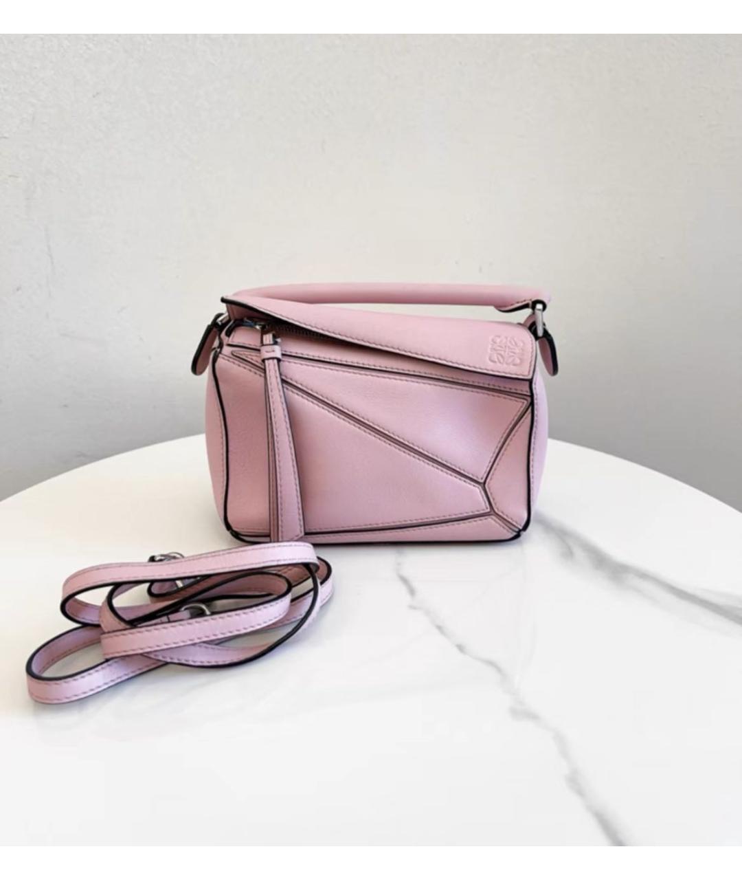 LOEWE Розовая кожаная сумка через плечо, фото 2