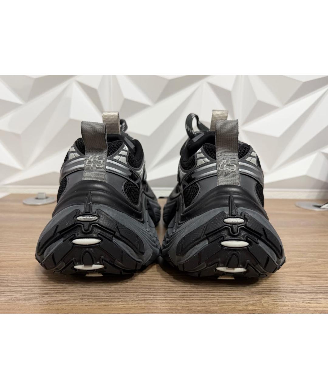 BALENCIAGA Антрацитовые низкие кроссовки / кеды из искусственной кожи, фото 4