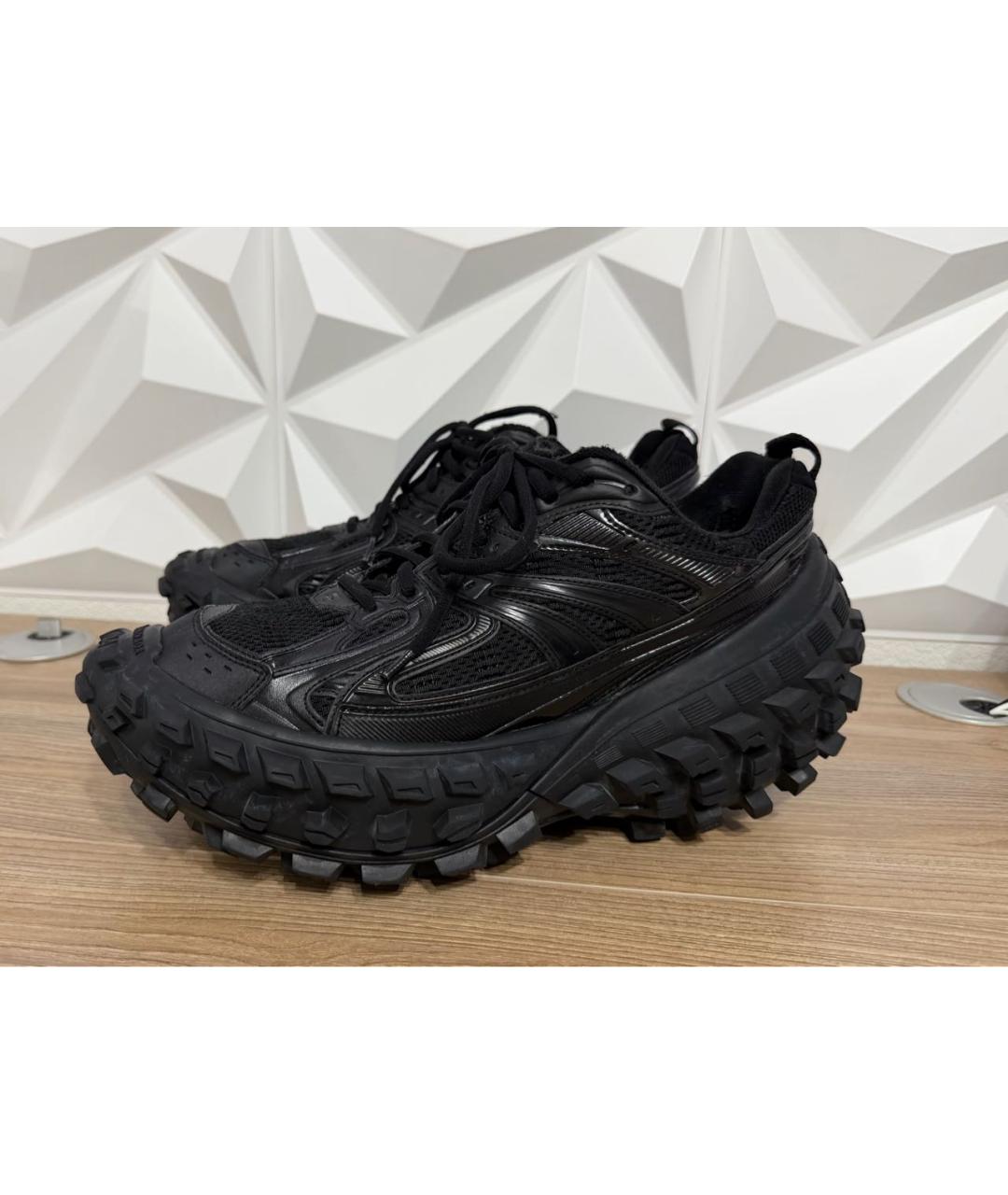 BALENCIAGA Черные текстильные низкие кроссовки / кеды, фото 3