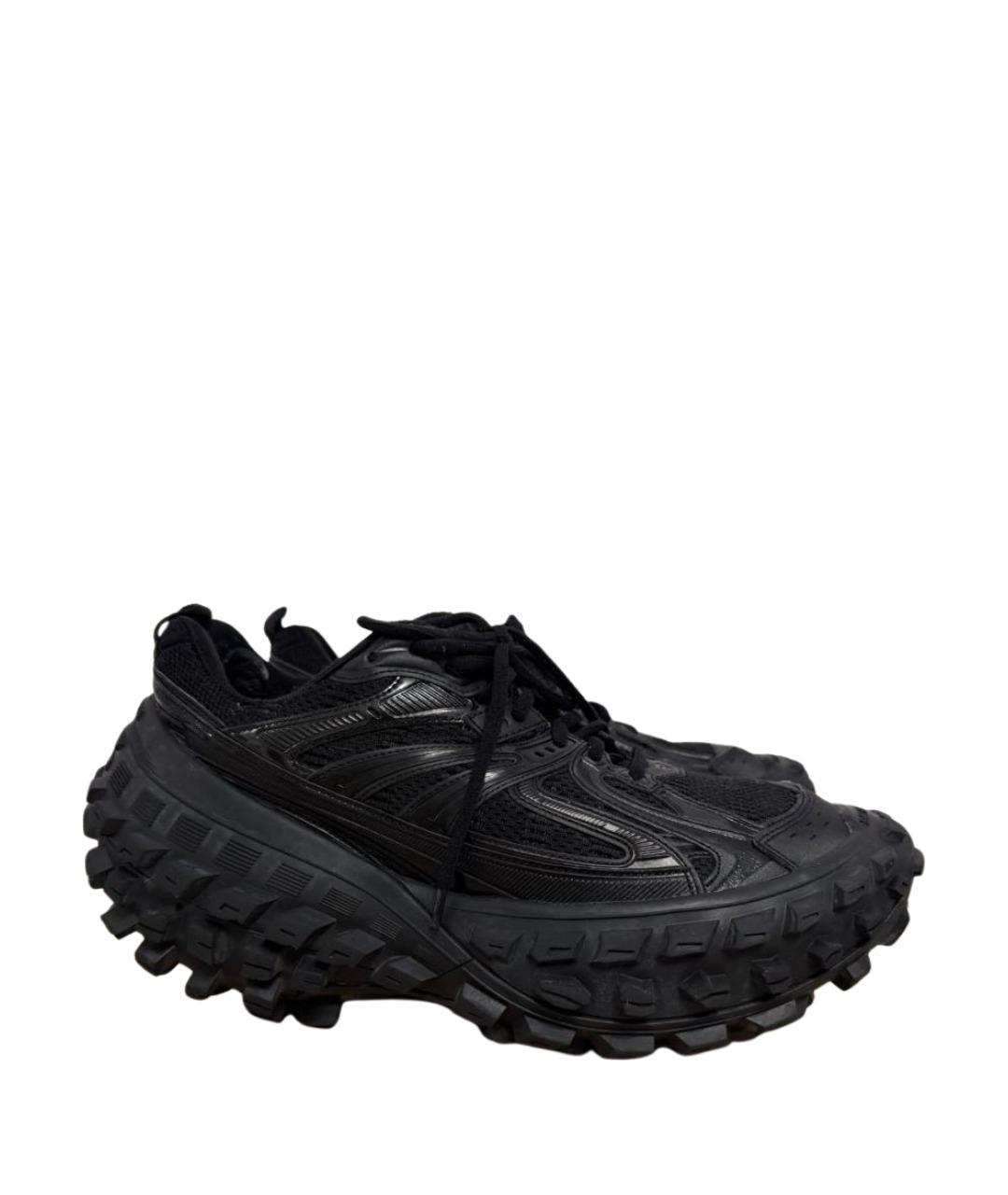 BALENCIAGA Черные текстильные низкие кроссовки / кеды, фото 1
