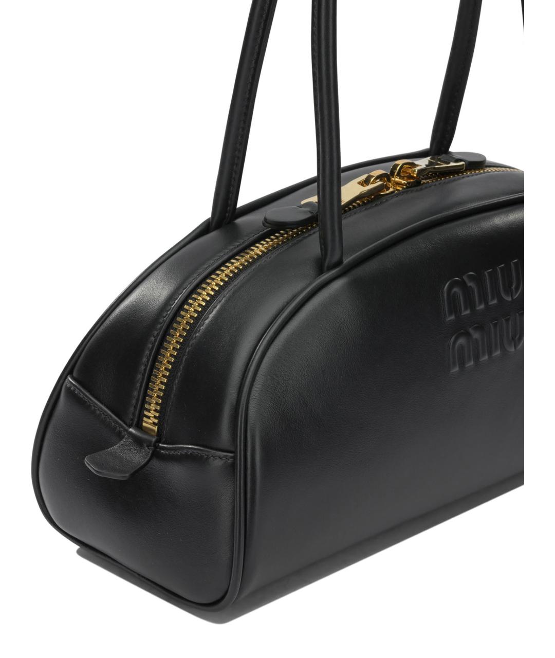 MIU MIU Черная кожаная сумка через плечо, фото 3