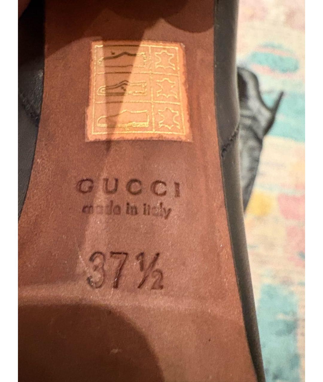 GUCCI Черные кожаные сапоги, фото 2