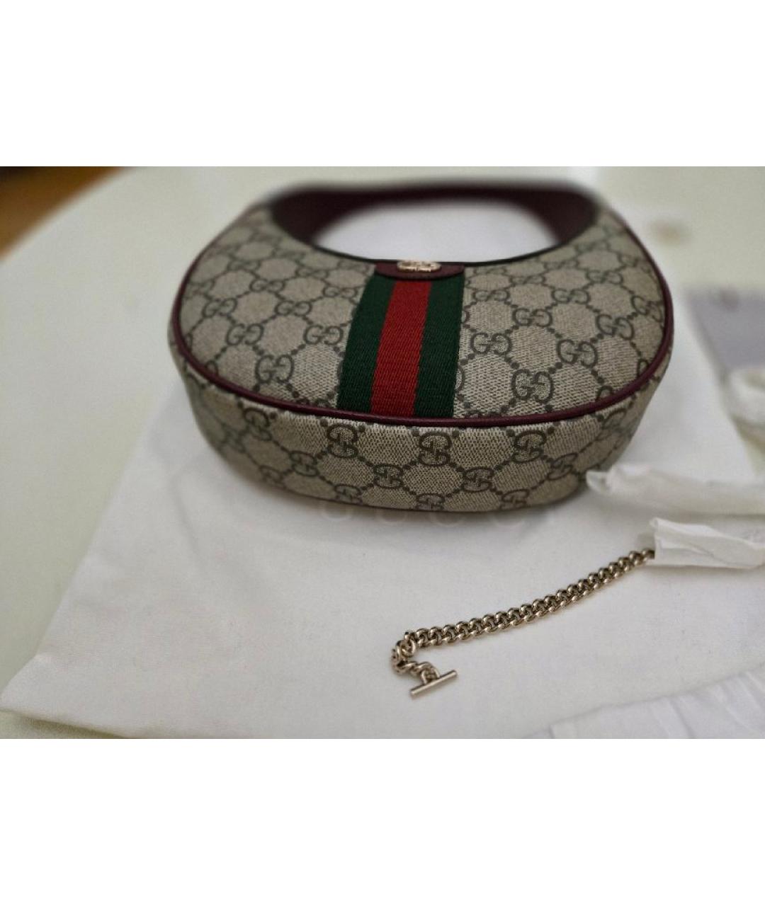 GUCCI Бежевая кожаная сумка с короткими ручками, фото 7