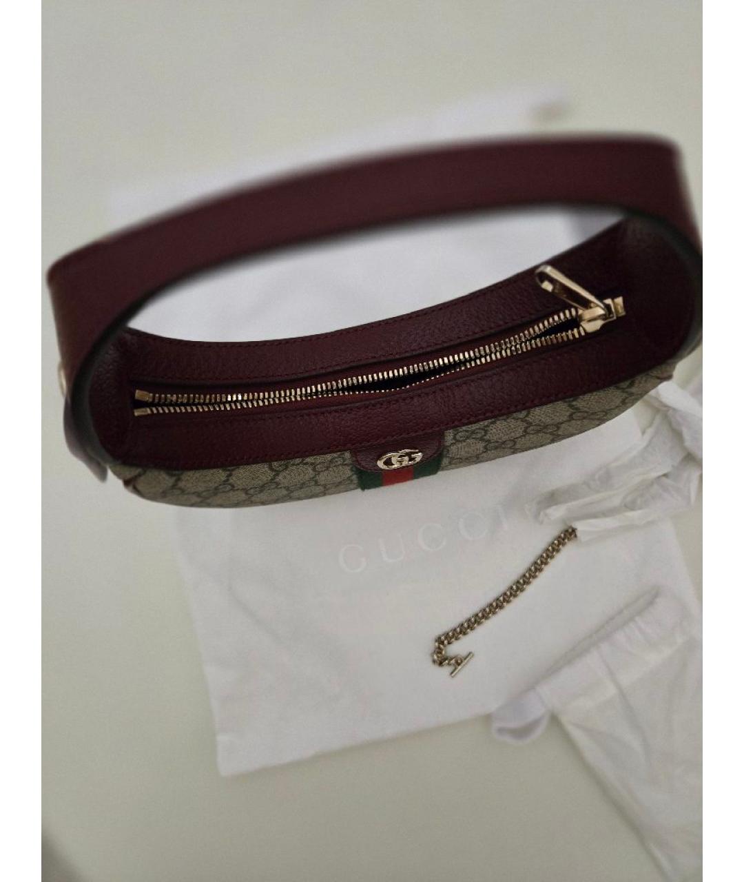 GUCCI Бежевая кожаная сумка с короткими ручками, фото 4