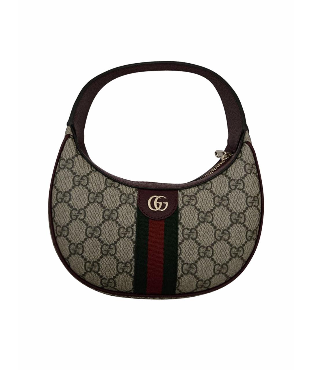GUCCI Бежевая кожаная сумка с короткими ручками, фото 1