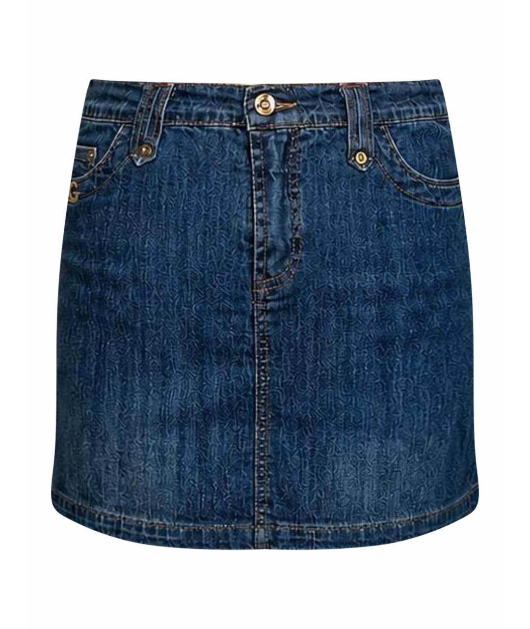 DOLCE&GABBANA Синяя хлопковая юбка мини, фото 1
