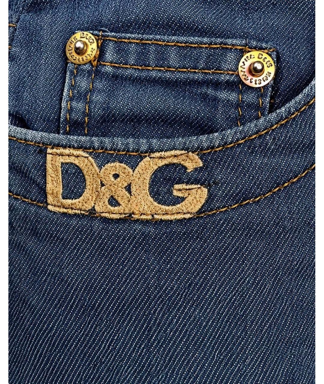 DOLCE&GABBANA Синяя хлопковая юбка мини, фото 6
