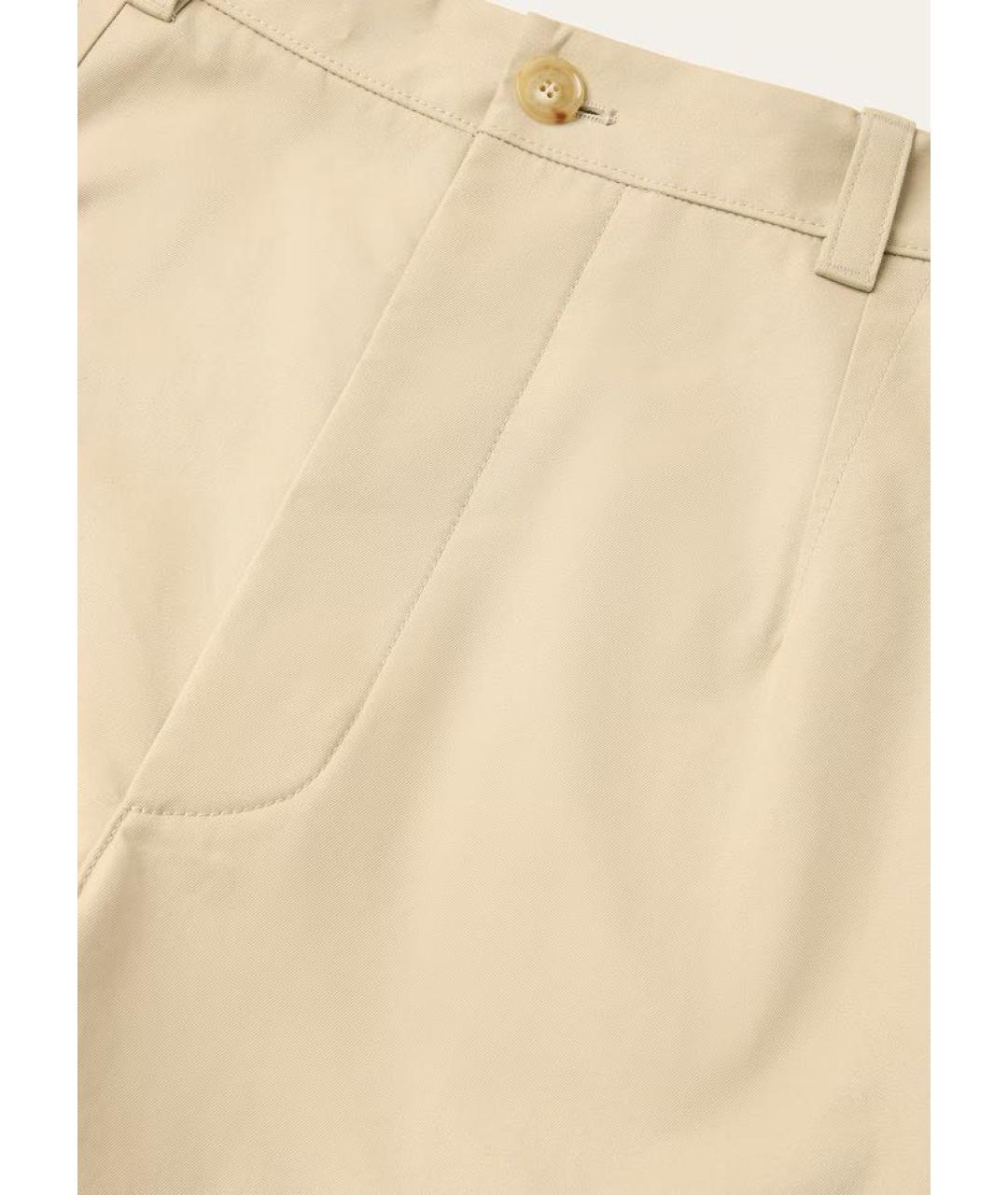 LORO PIANA Бежевые хлопковые повседневные брюки, фото 6