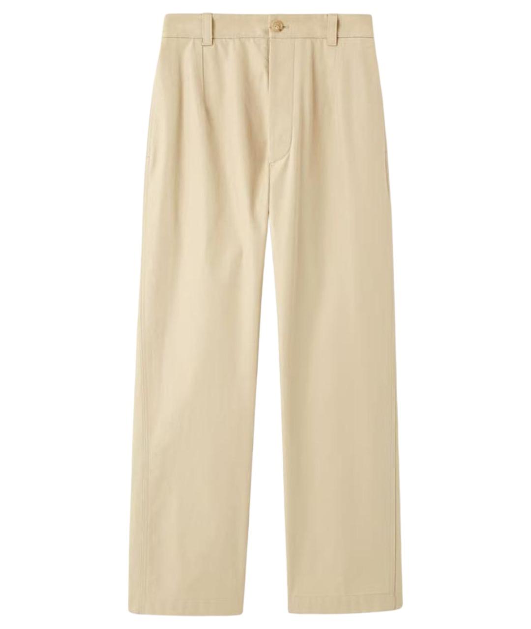 LORO PIANA Бежевые хлопковые повседневные брюки, фото 1