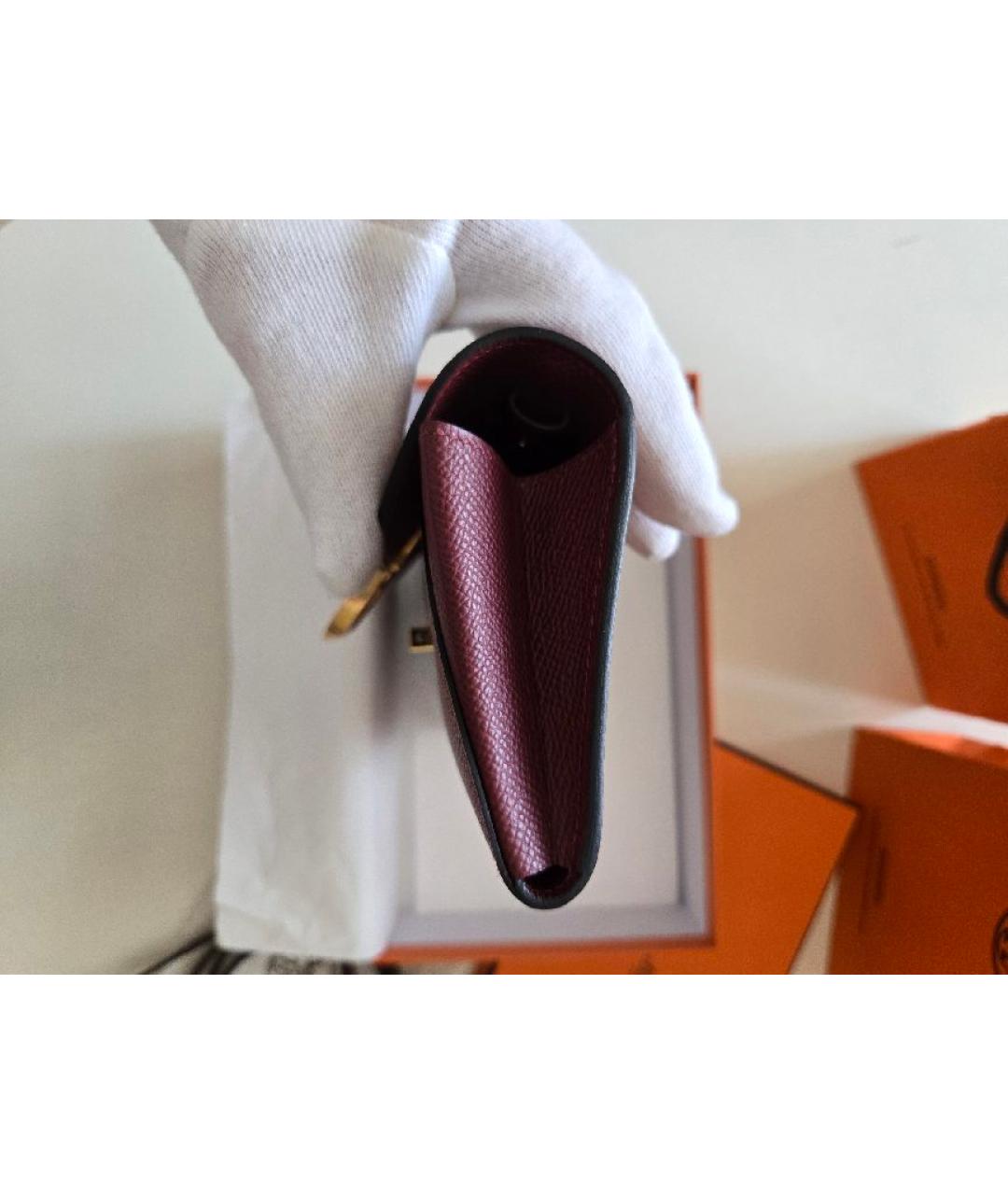 HERMES Бордовая кожаная сумка через плечо, фото 3