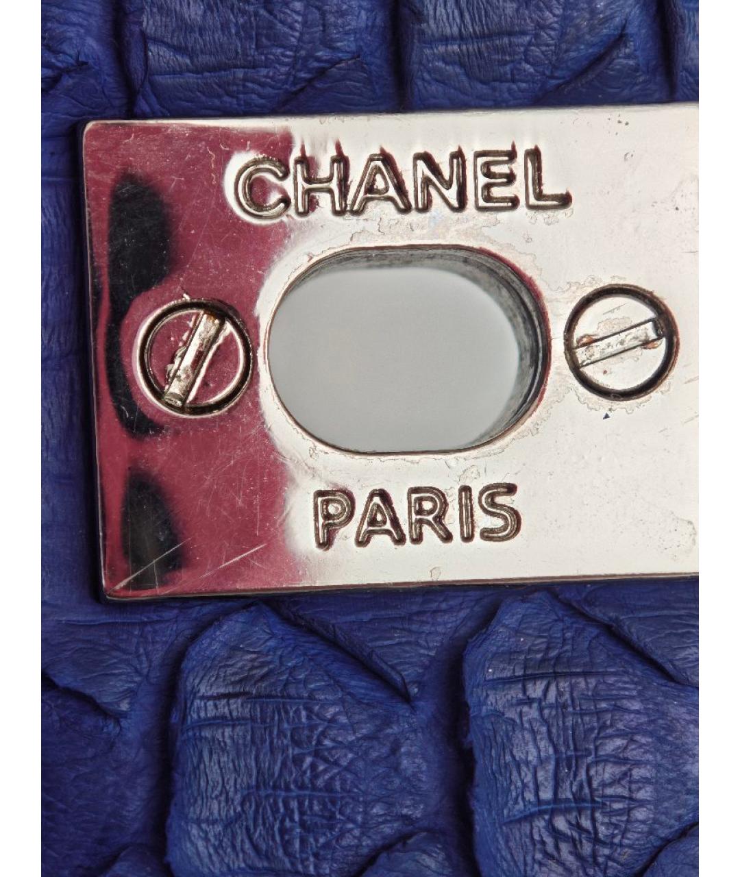 CHANEL Синяя сумка через плечо из экзотической кожи, фото 6