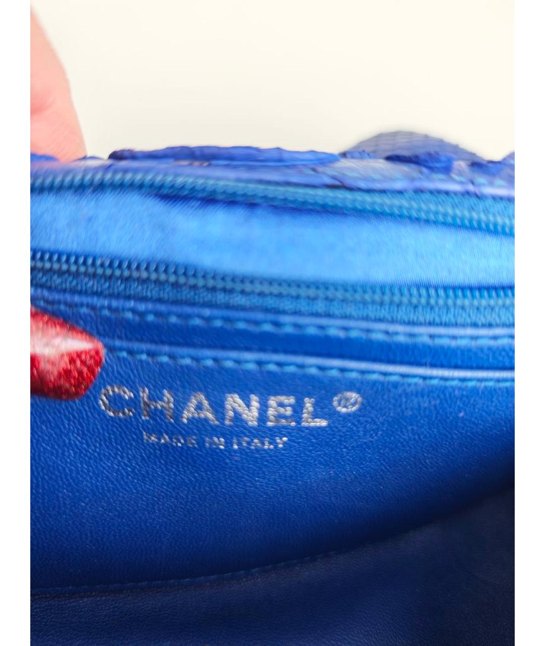 CHANEL Синяя сумка через плечо из экзотической кожи, фото 5