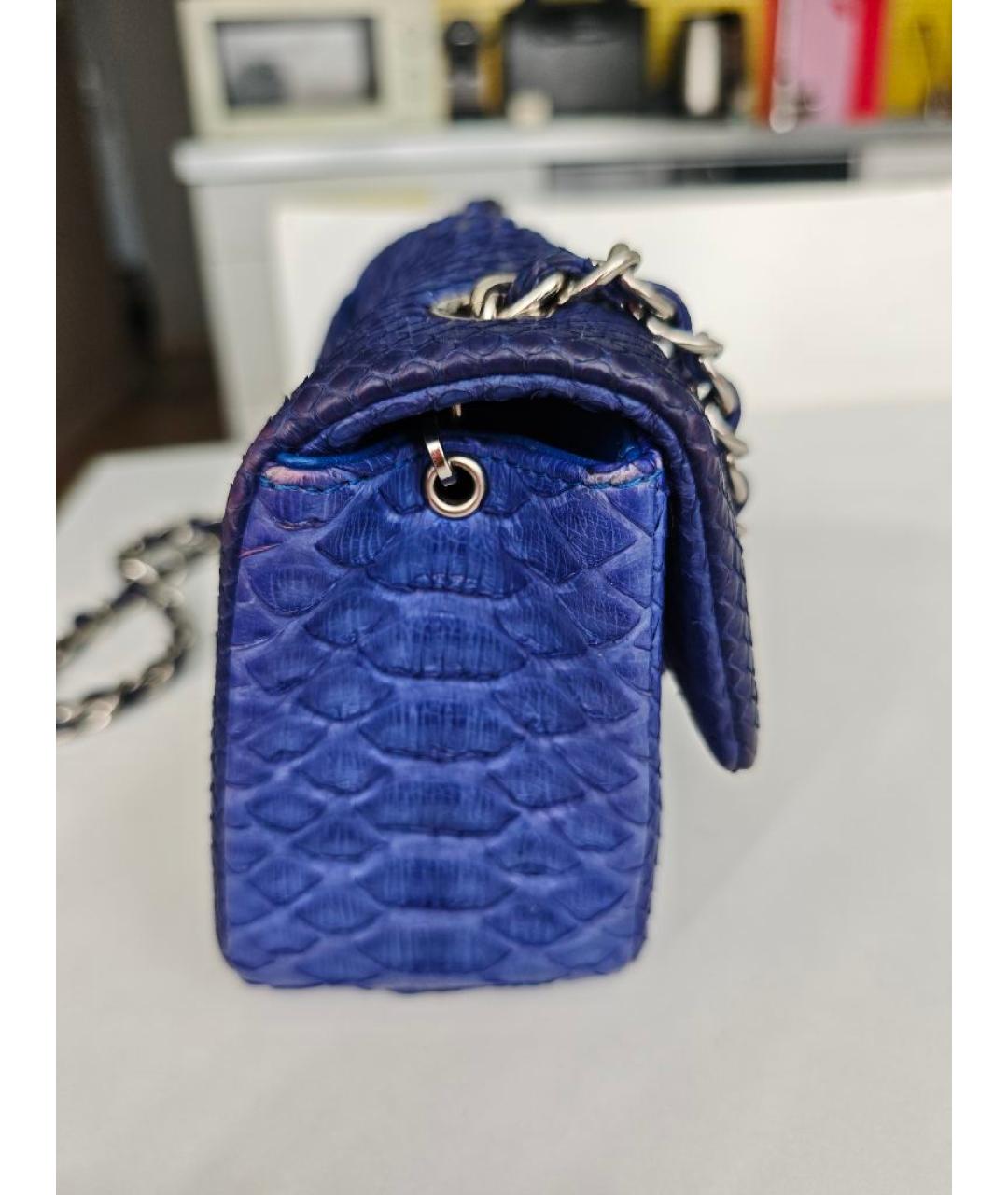 CHANEL Синяя сумка через плечо из экзотической кожи, фото 9