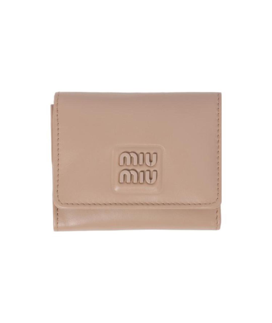 MIU MIU Розовый кожаный кошелек, фото 6