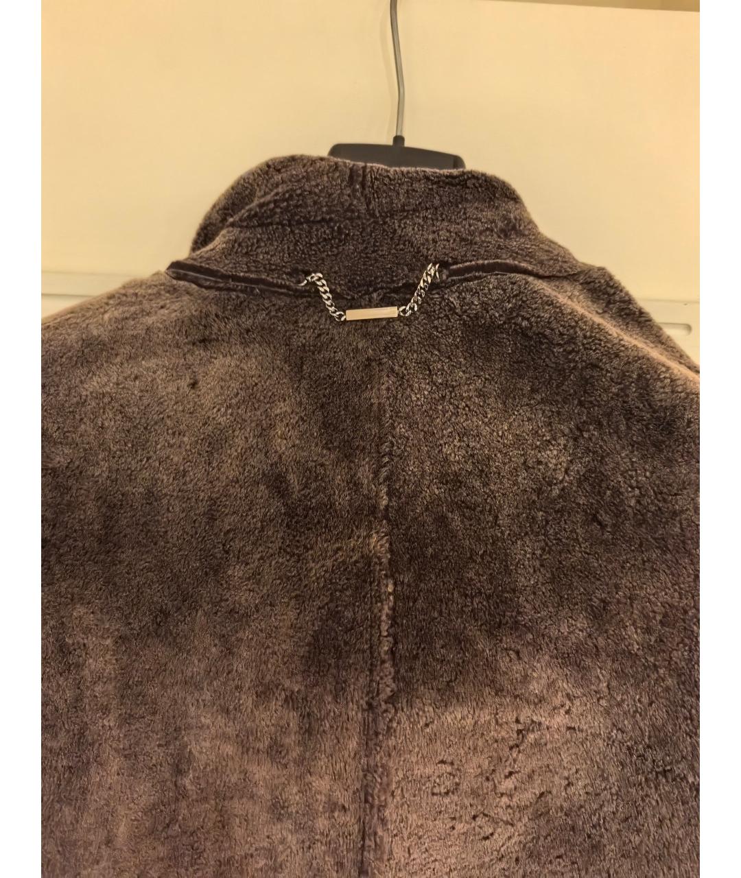 ERMENEGILDO ZEGNA XXX Антрацитовая кожаная дубленка/шуба, фото 3