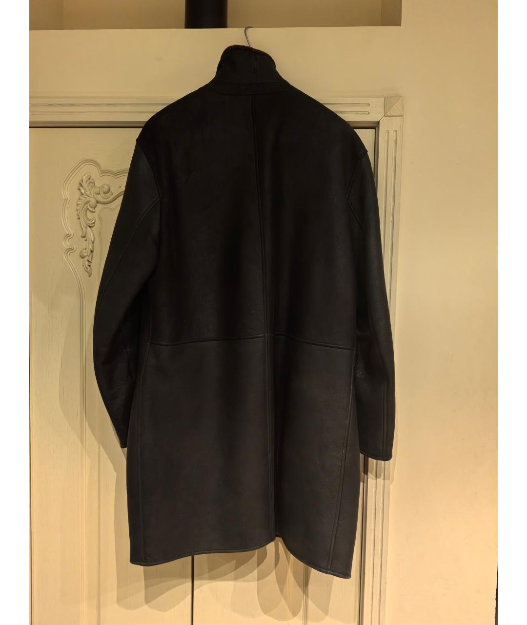 ERMENEGILDO ZEGNA XXX Антрацитовая кожаная дубленка/шуба, фото 2