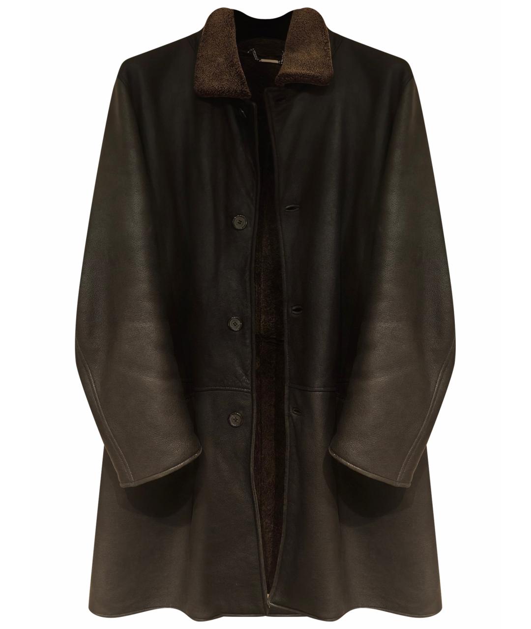 ERMENEGILDO ZEGNA XXX Антрацитовая кожаная дубленка/шуба, фото 1