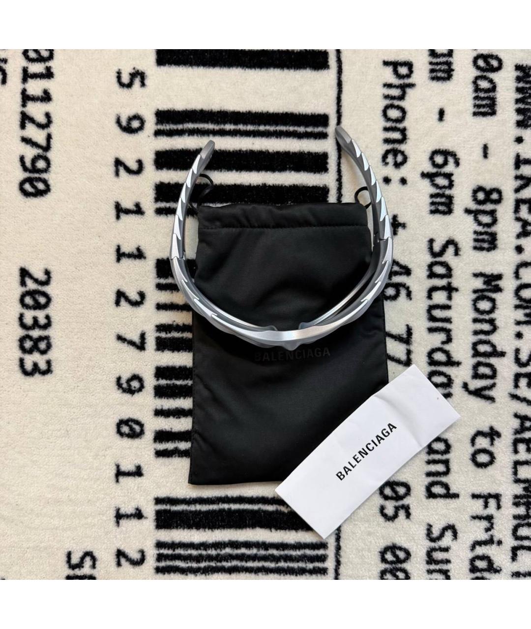 BALENCIAGA Серые пластиковые солнцезащитные очки, фото 5