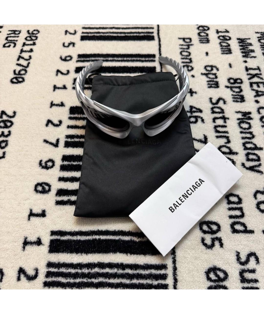 BALENCIAGA Серые пластиковые солнцезащитные очки, фото 6