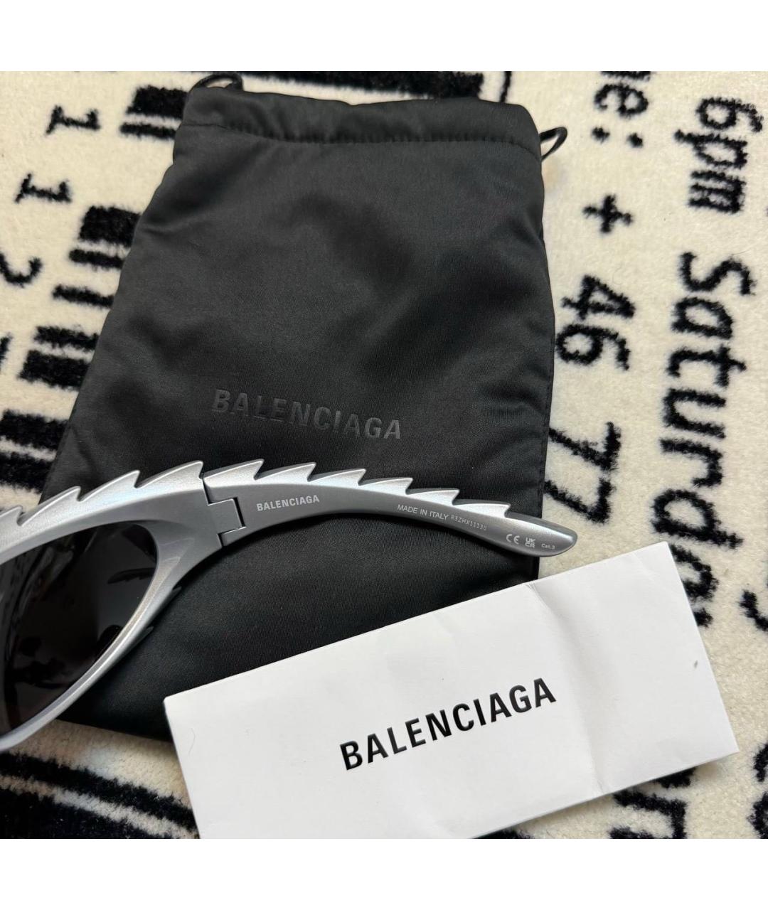 BALENCIAGA Серые пластиковые солнцезащитные очки, фото 3