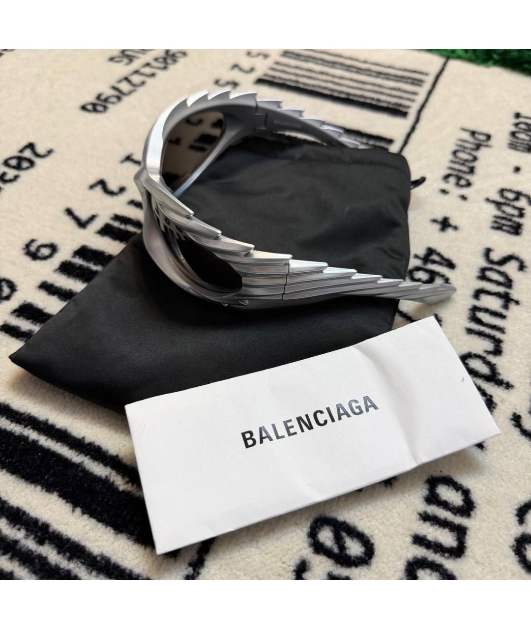 BALENCIAGA Серые пластиковые солнцезащитные очки, фото 2