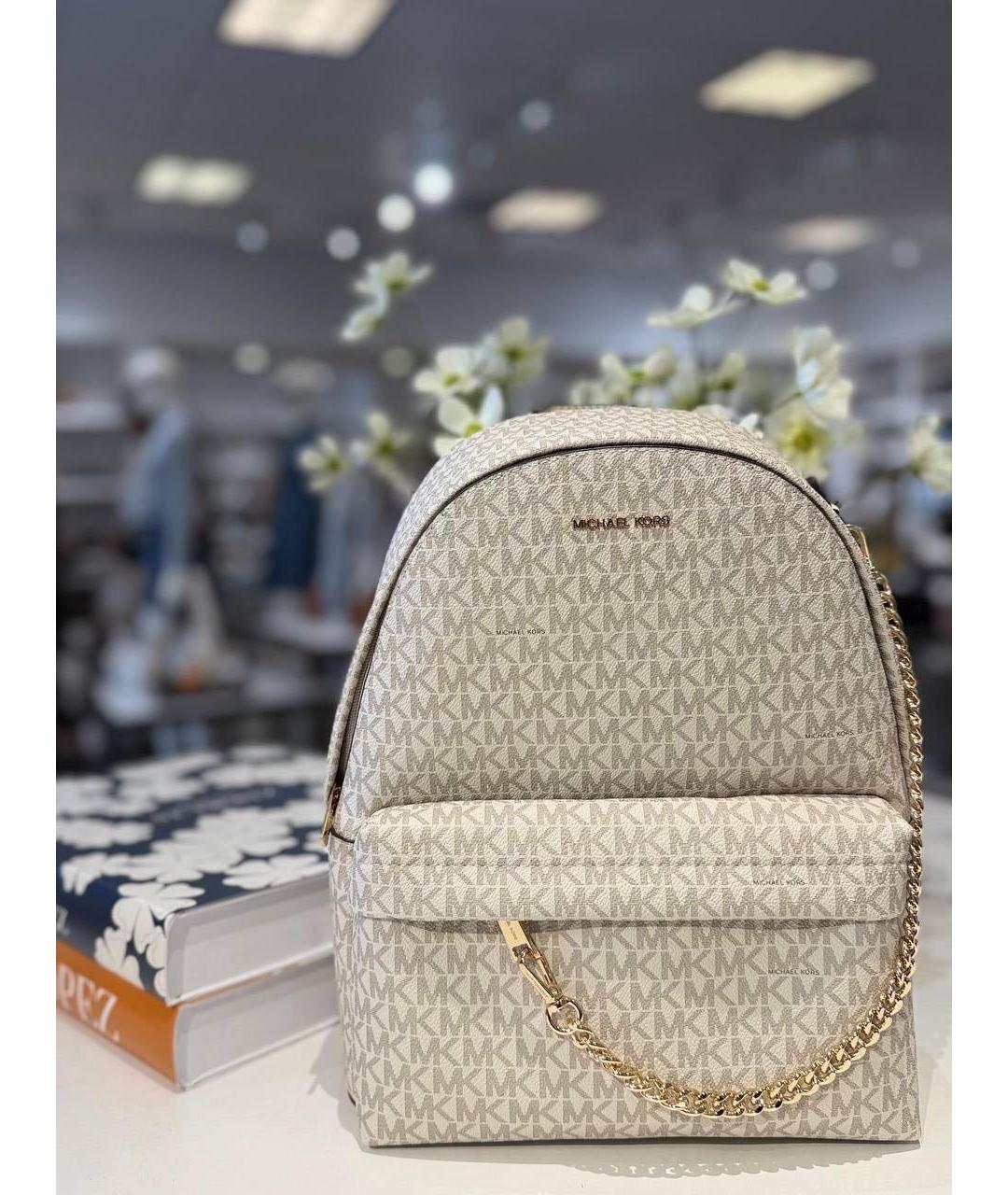 MICHAEL KORS Бежевый кожаный рюкзак, фото 2