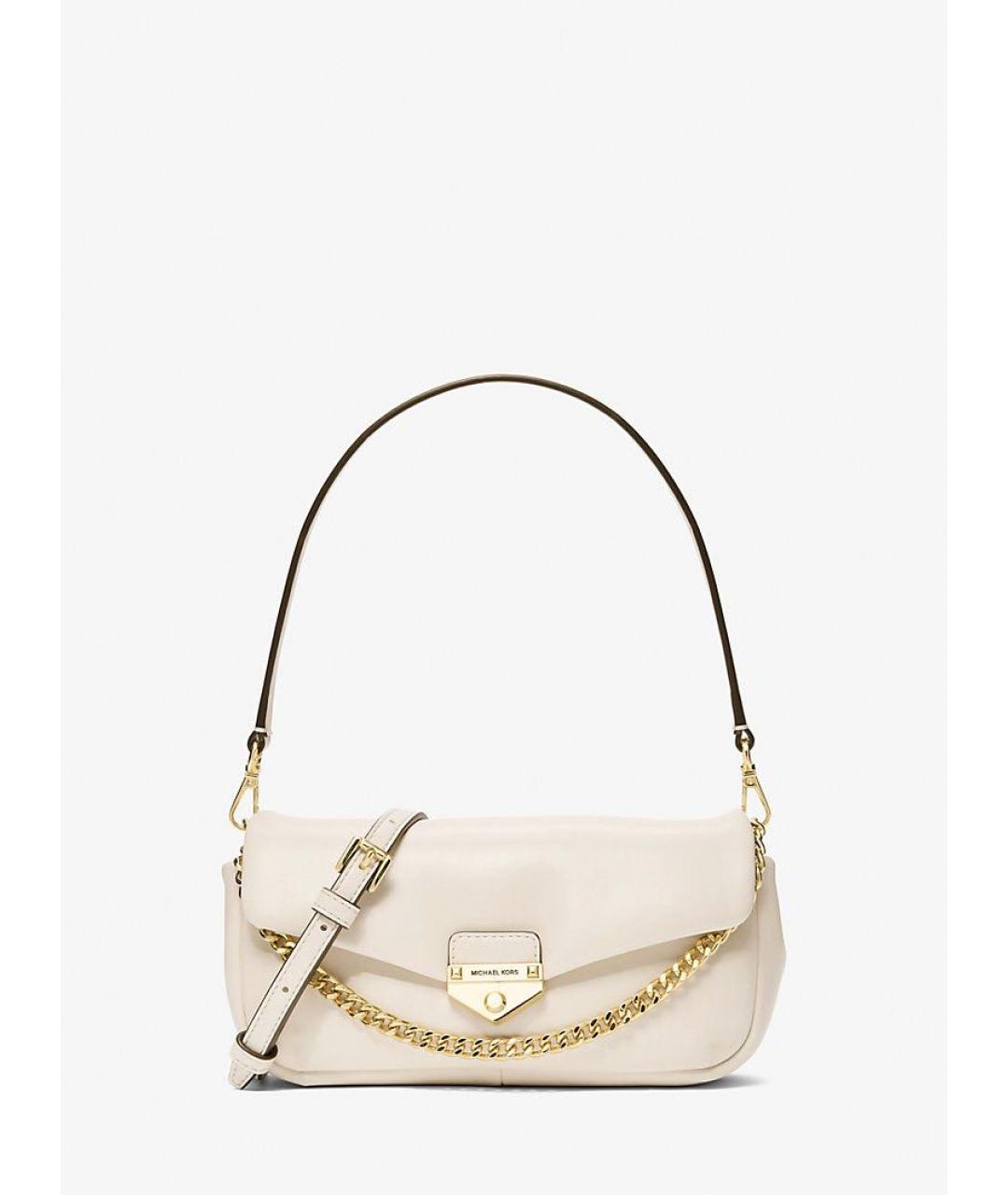 MICHAEL KORS Бежевая сумка с короткими ручками из искусственной кожи, фото 5