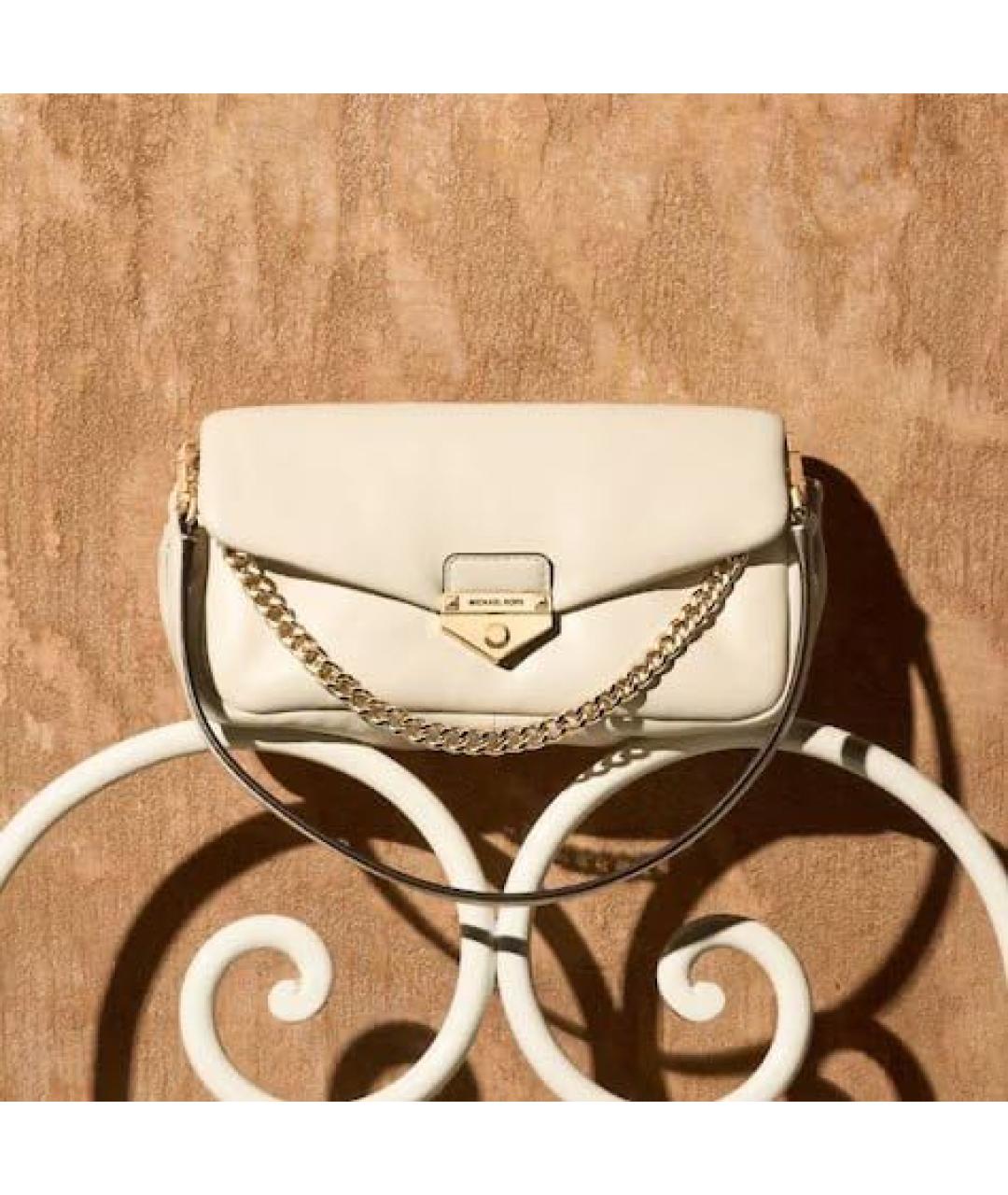 MICHAEL KORS Бежевая сумка с короткими ручками из искусственной кожи, фото 4