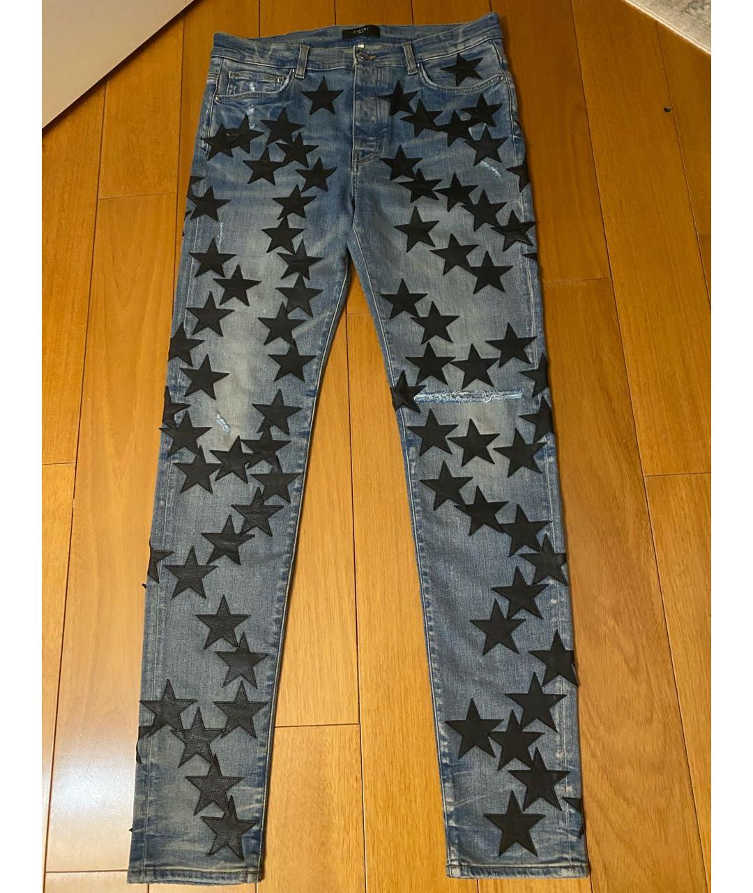 AMIRI Синие хлопковые джинсы скинни, фото 5