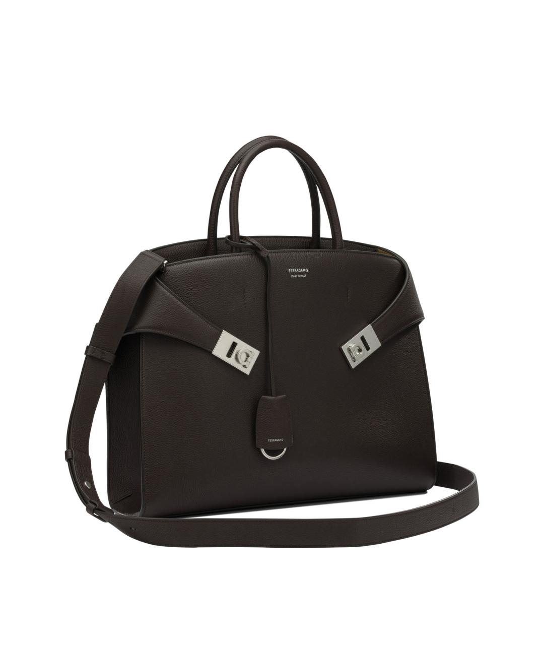 FERRAGAMO Коричневая кожаная сумка тоут, фото 2