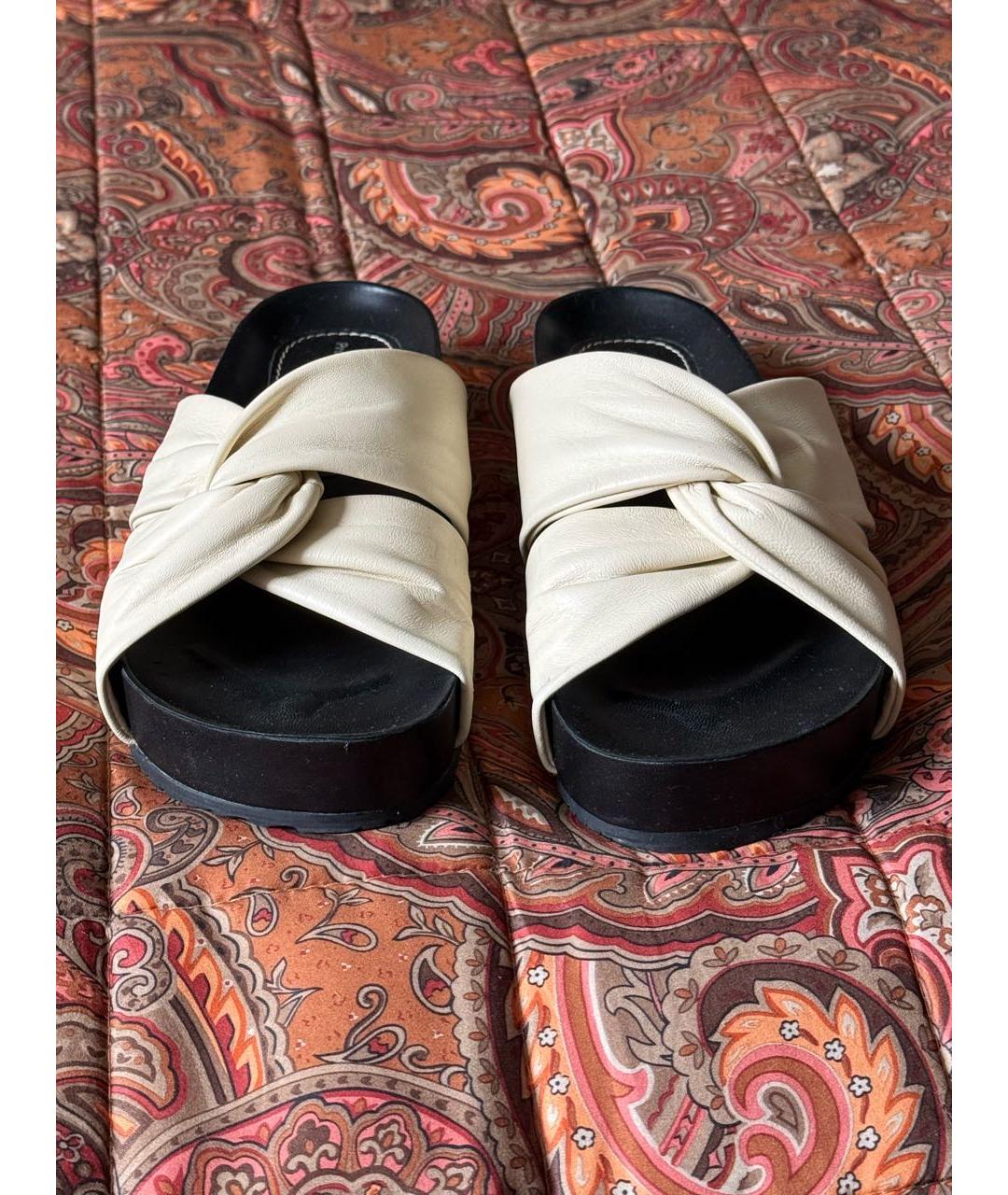 PROENZA SCHOULER Бежевые кожаные шлепанцы, фото 2