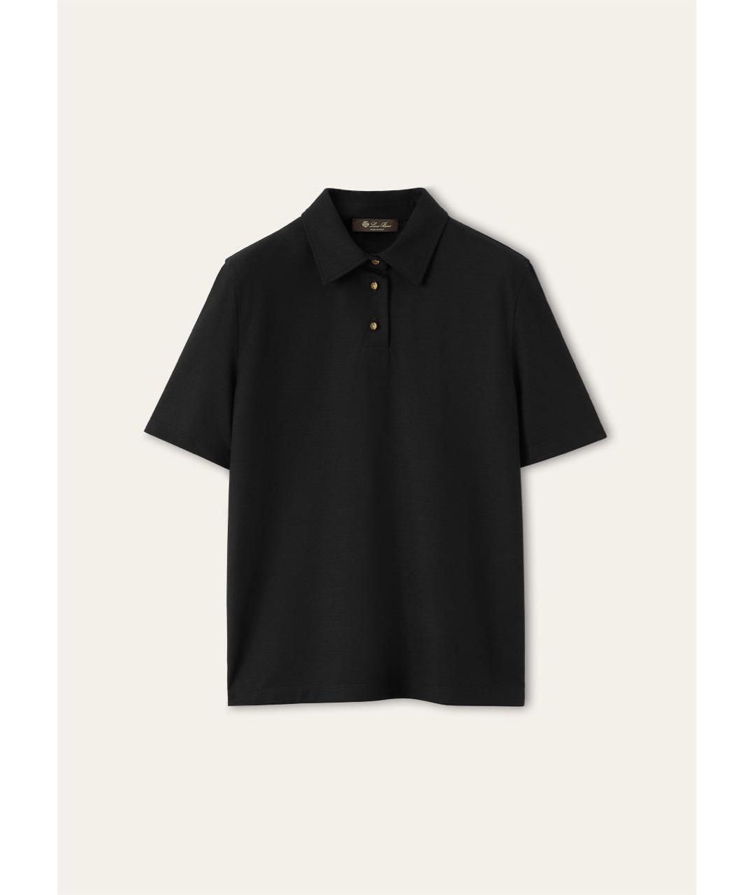 LORO PIANA Черная шерстяная футболка, фото 7