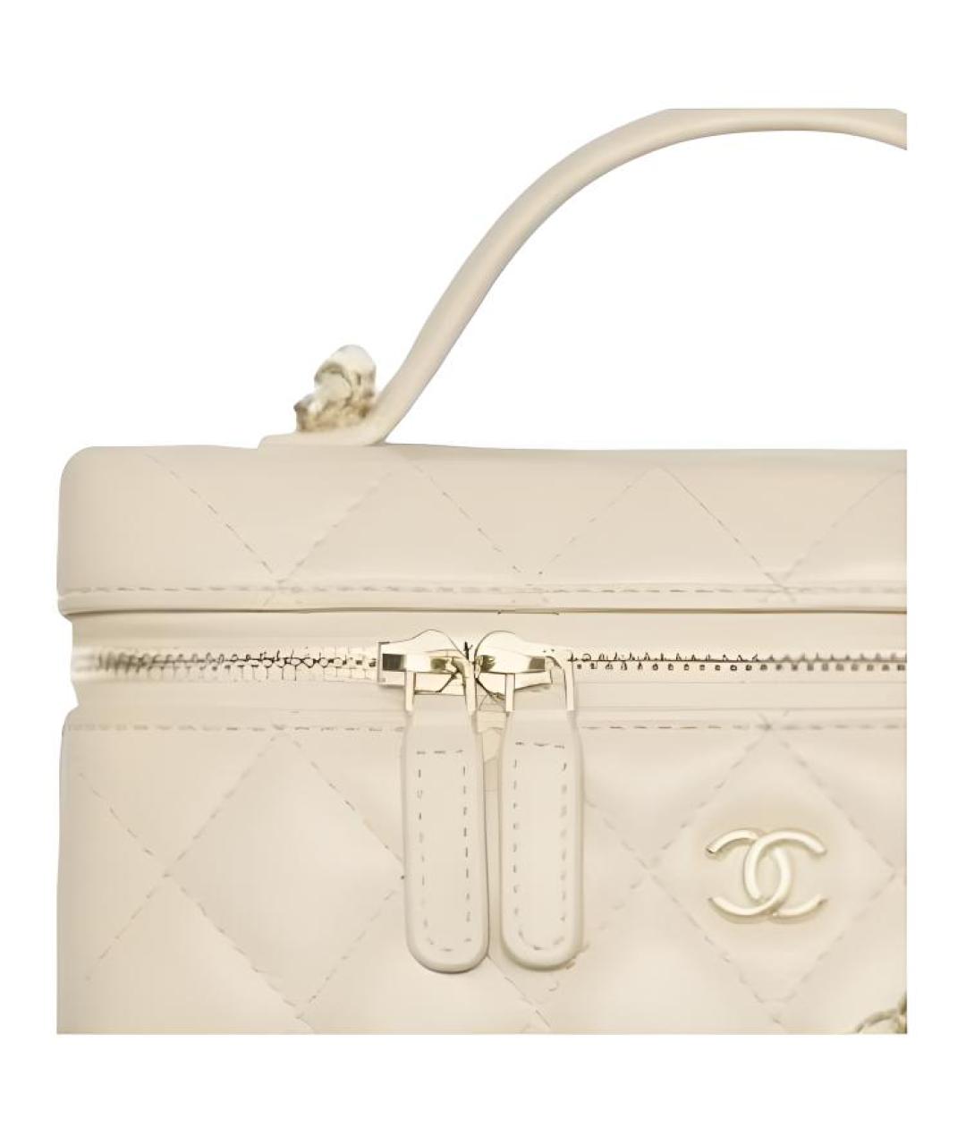CHANEL Бежевая кожаная сумка через плечо, фото 3