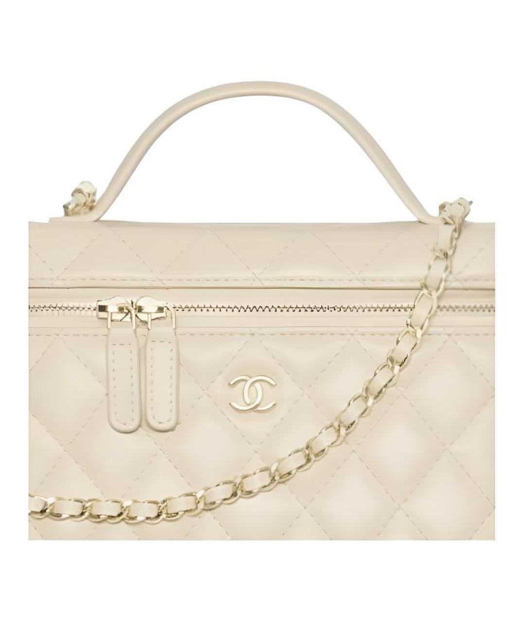 CHANEL Бежевая кожаная сумка через плечо, фото 2