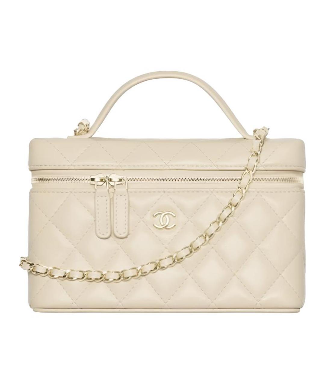 CHANEL Бежевая кожаная сумка через плечо, фото 1