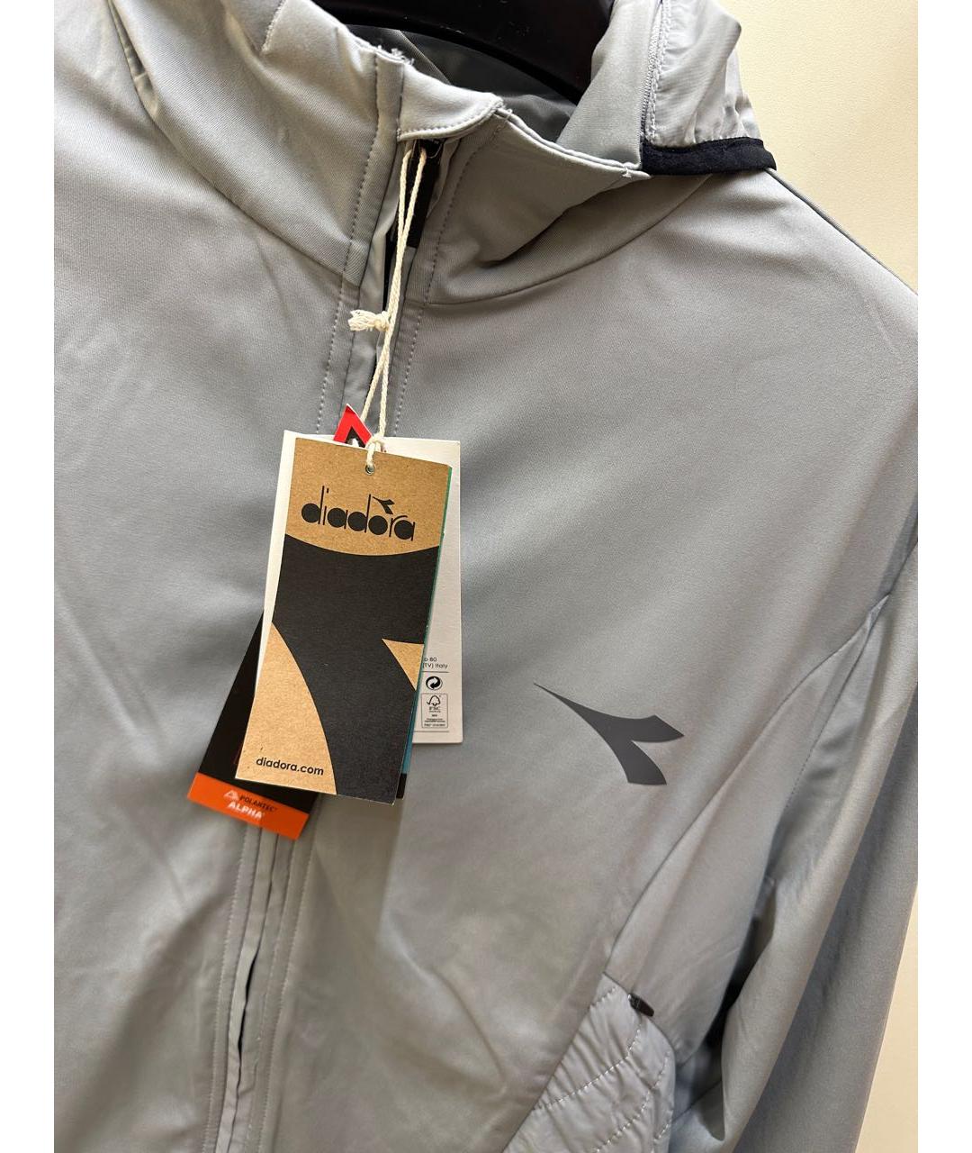 DIADORA HERITAGE Серая полиэстеровая спортивная куртка, фото 4