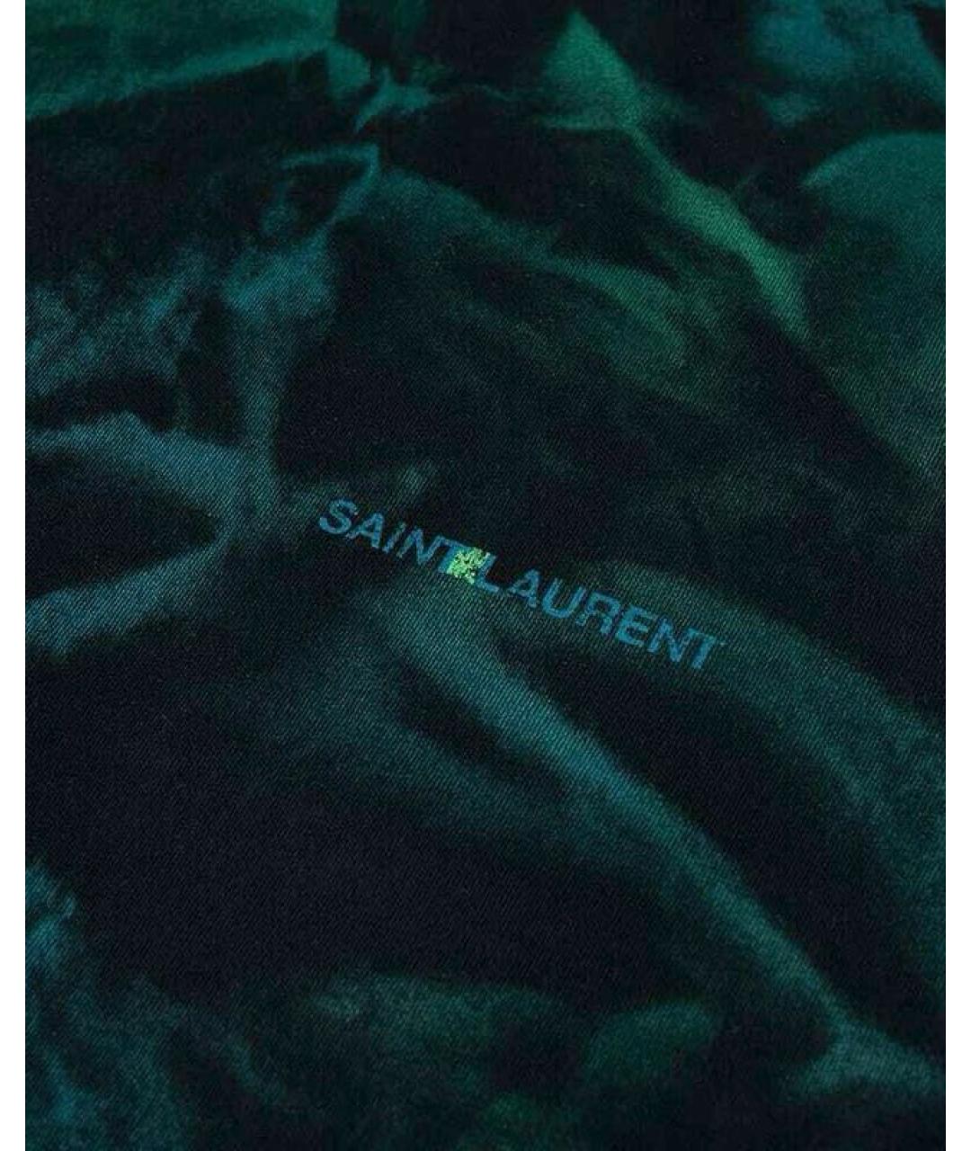 SAINT LAURENT Зеленая хлопковая футболка, фото 7