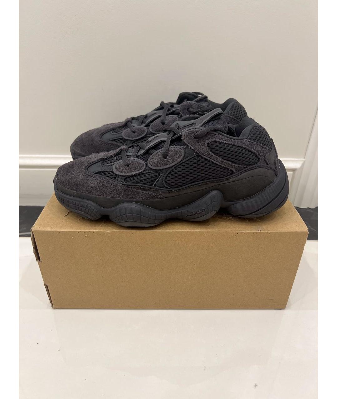 ADIDAS YEEZY Черные текстильные низкие кроссовки / кеды, фото 2