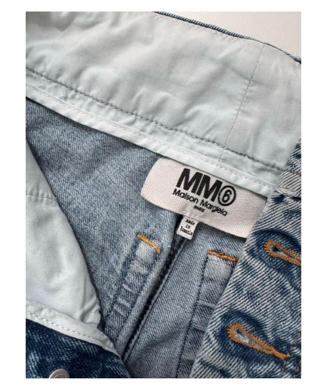 MM6 MAISON MARGIELA Синие хлопковые джинсы клеш, фото 3