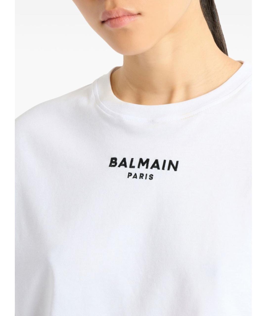 BALMAIN Белая хлопковая футболка, фото 3