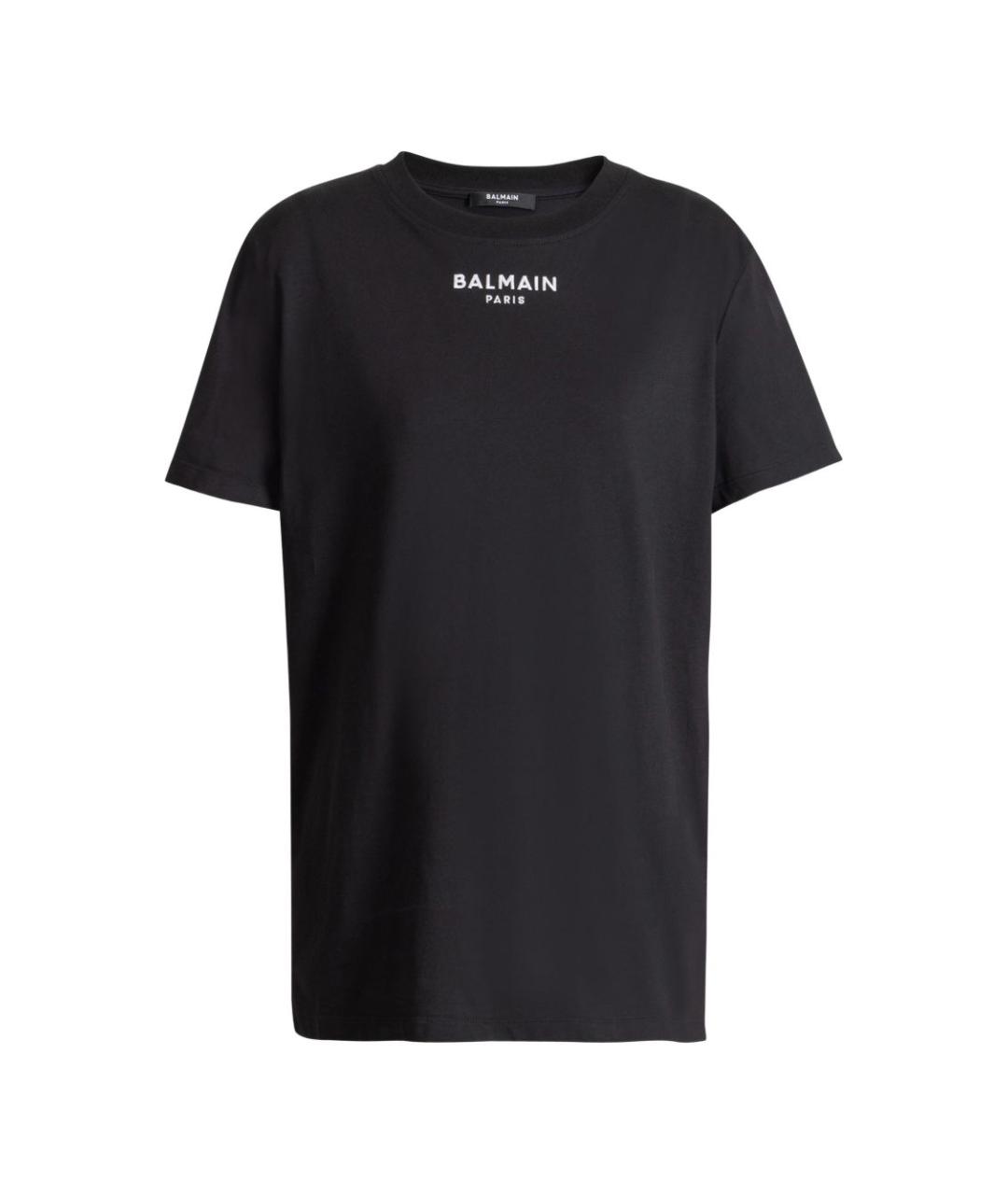 BALMAIN Черная хлопковая футболка, фото 1