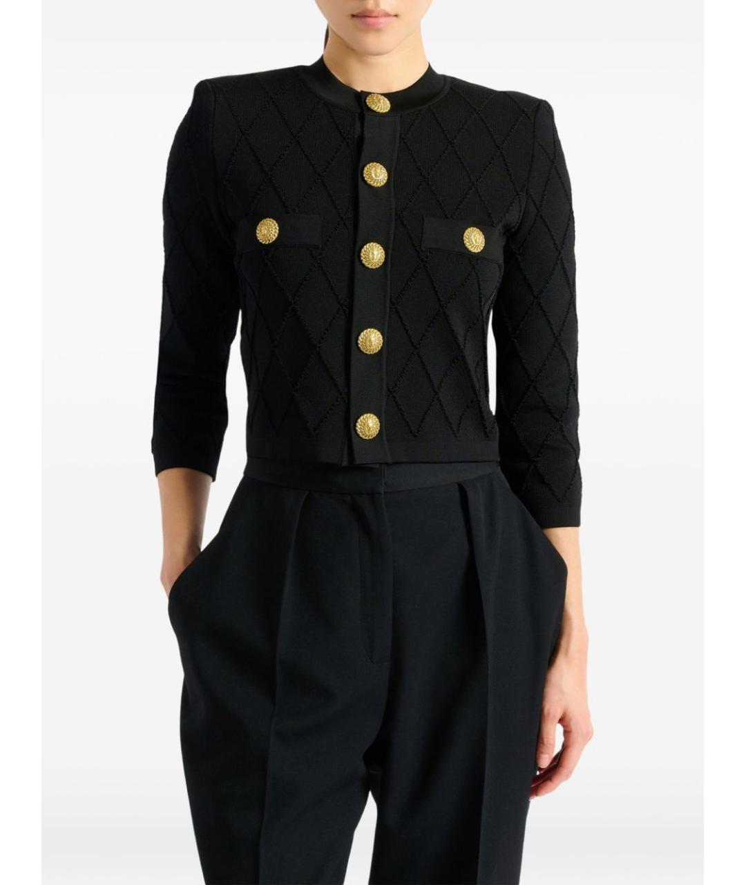 BALMAIN Черный вискозный кардиган, фото 2